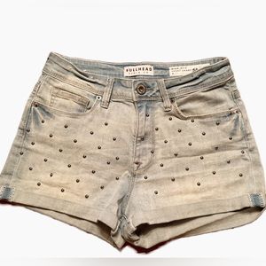 Bullhead Denim Juniors Studded High Rise Short Short